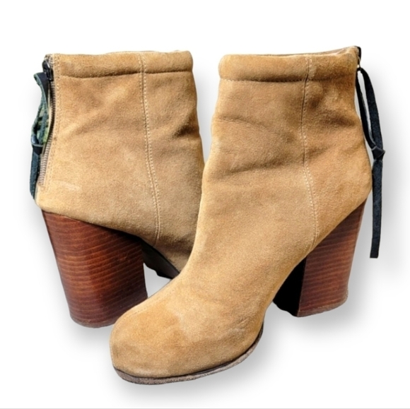 Jeffrey Campbell Rumble suede booties tan heel back zipper Size 8 - Picture 2 of 16